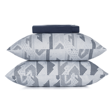 Jgo de sabanas simples algodon malha 1 1/2 plz malha azul estampado