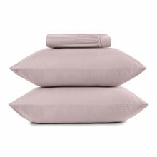 Jgo de sabanas simples algodon malha 1 1/2 plz  malha rosado