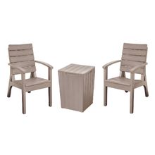 Jgo de 2 sillas + mesa auxiliar roble