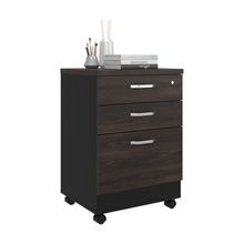Archivero movil 3 cajones 72x49x42cm nogal/wengue