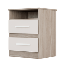 Mesa de noche 2 cajones 47x60x40 cm avena blanco isis