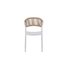 Silla plastica c respaldo tejido marshal blanco/beige