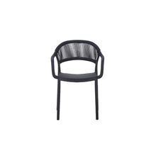 Silla plastica c respaldo tejido c/brazos negro
