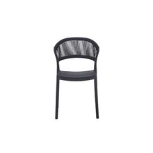 Silla plastica c respaldo tejido marshal negro