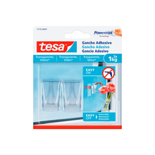 Powerstrip gancho adhesivo transparente 1 kgr x 2 pzas - 128pzas/box