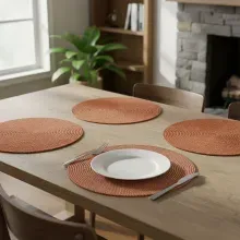Set de individual redondo terracota 38cm 4pzas