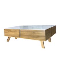 Mesa de living izzi roble-blanco tau