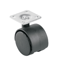 Rueda yoyo de nylon 40 mm placa 38x38 mm sin freno