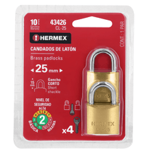 Candado lt macizo 25 mm 2 pzs