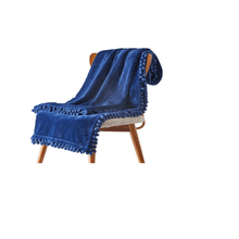 Manta tramado felpa azul 127x152cm