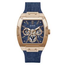 RJ GUESS MENS DRESS RS GOLD MULTI FUNCIONES TONE STRAP BLUE GW0786G2