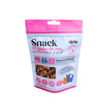 Snack natural saludable para perros y gatos. deshidratado por liofilizacion de Higado de res con manzana
