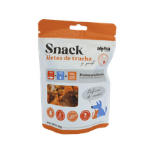 Snack natural saludable para perros y gatos. deshidratado por liofilizacion. De aletas de trucha