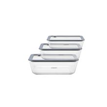 Juego de potes de vidrio tapa de silicona 3pzas