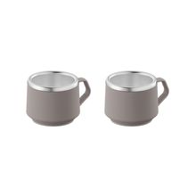 Juego de tazas de cafe 2pzas beige