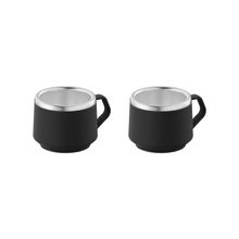 Juego de tazas de cafe 2pzas negro