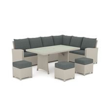 Lounge en L 6 piezas rattan Amelia beige/gris