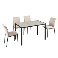 Juego de comedor 4 puestos metal Fiorella beige