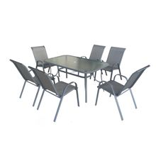 Comedor 7 piezas mesa vidrio Kingston