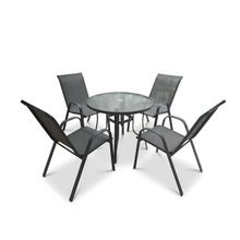 Comedor 5 piezas mesa vidrio Kingston