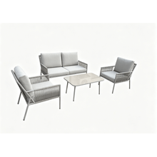 Juego de 4 piezas gris/beige Rovy