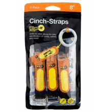 Cinta con etiquetas para cables 9u 8" x 3/4 negro/naranja