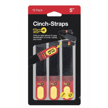 Cinta con etiquetas para cables 10u 5" x 3/4" negro/rojo