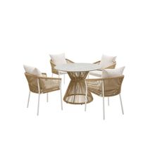 Comedor 5 piezas Vittorio beige