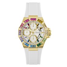 RJ GUESS LADIES SPORT GOLD TONE MULTI FUNCIONES STRAP WHITE GW0779L1