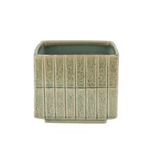 Maceta cubo mirre pistacho 14x13cm