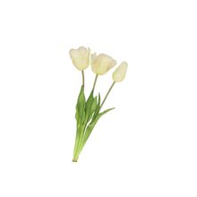 Ramo de tulipanes de seda blanco 26x47cm