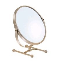 Espejo de maquillaje de doble cara metalico 18cm