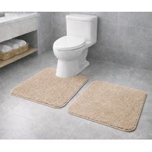 Jgo. alfombra de bano 2pc beige