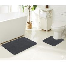 Jgo. alfombra de bano 2pc gris