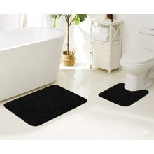 Jgo. alfombra de bano 2pc negro