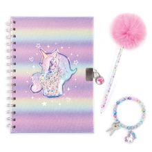 Set de diario con candado unicornio
