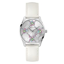 Reloj GUESS Ladies White Silver Tone Analog LUSTER GW0837L1