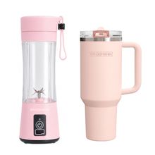 Combo - Licuadora Portátil USB Rose + Tumbler Aquavista Rose Quartz