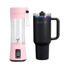 Combo - Licuadora Portátil USB Rose + Tumbler Aquavista Spectra Black