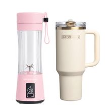 Combo - Licuadora Portátil USB Rose + Tumbler Aquavista Golden Sand