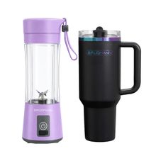 Combo - Licuadora Portátil USB Lavender + Tumbler Aquavista Spectra Black