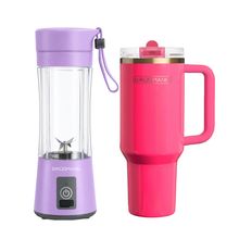 Combo - Licuadora Portátil USB Lavender + Tumbler Aquavista Pink Flamingo