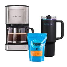 Combo - Cafetera Eléctrica 1.2 Lts + 1 Café Granos de Autor + Tumbler Aquavista Spectra Black