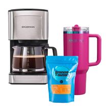 Combo - Cafetera Eléctrica 1.2 Lts + 1 Café Granos de Autor + Tumbler Aquavista Spectra Pink