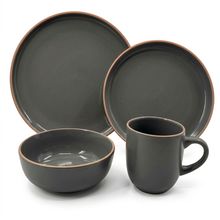 Set de vajilla 16 piezas Nordic gris oscuro