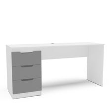 Escritorio 77x163x50 cm blanco/gris madrid