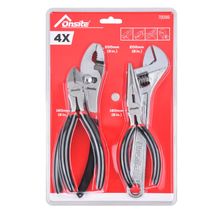 Juego de Pinzas y Llave Ajustable 4 Piezas