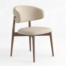 Silla de comedor cuero eco beige Carmen