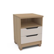 Mesa de noche 61,5x44,5x44,5 cm roble/ blanco barcelona