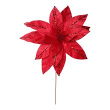 Flor ponsetia decorativa roja 32x30cm